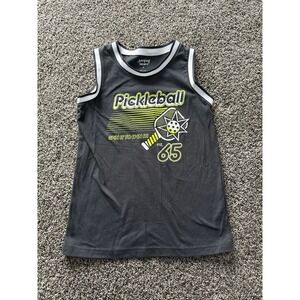 Jumping Beans Boys Gray White Pickleball Tank Size 8